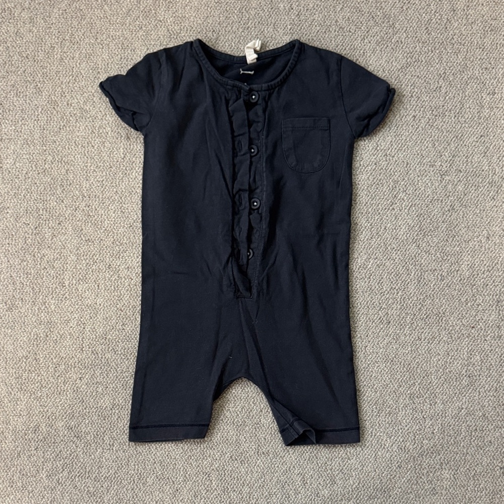 Charcoal Button-Up Romper